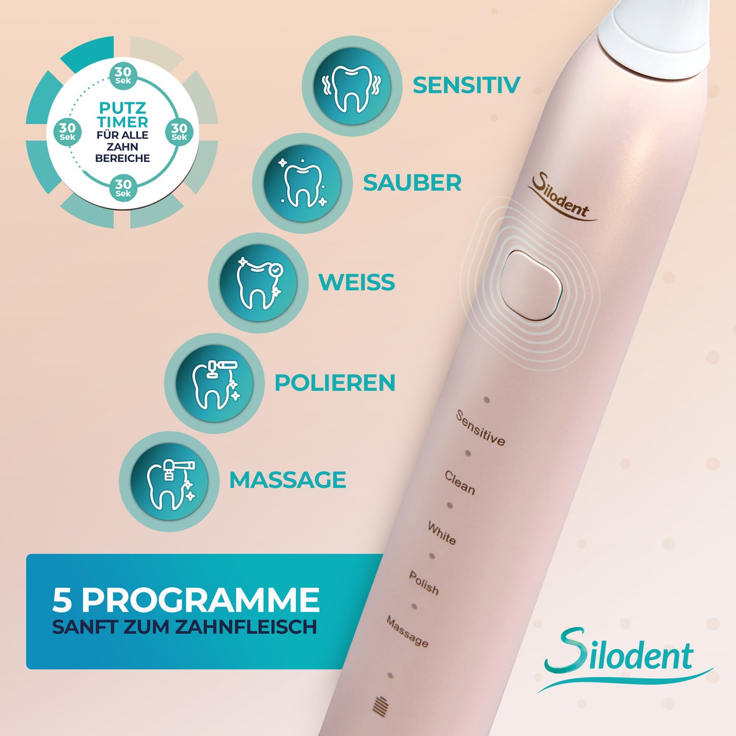 Silodent Schallzahnbürste Champagne