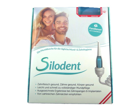 The Silodent irrigator is supplied with all necessary accessories for multiple users. After just two weeks your oral hygiene is significantly improved.